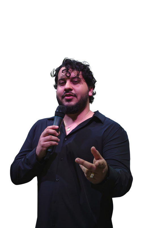 Jefferson Rojas, founder and producer, mid-performance